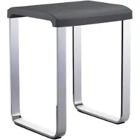 Smedbo Living Badkamerkrukje 48cm Chroom Zitting Donkergrijs - Accessoires, Bad accessoires, Badkrukjes - 7391447085334