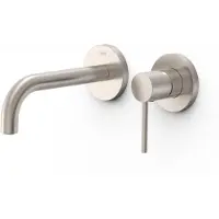 Tres Wastafelmengkraan inbouw study exclusive 2-gats gebogen uitloop 18 cm en hendel rvs