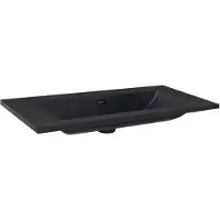 Sanilux Wastafel quartz classic 120x47x3 cm enkel mat zwart