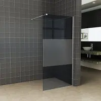 Boss & Wessing Bws inloopdouche pro line rookglas met middenband 90x200 8 mm nano coating chroom profiel en stang
