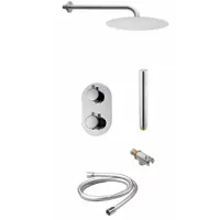Sanilux Thermostatische regendoucheset peralta douchekop 30 cm inbouw met handdouche chroom