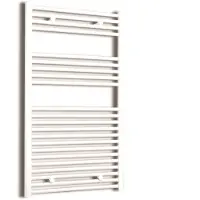 Sanicare Elektrische design radiator plug & play 111,8x45 cm wit 596 watt met zwarte thermostaat links