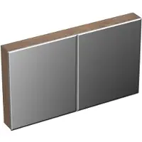 Forzalaqua Spiegelkast Uni 120x68.5x12.5 Cm 2 Deuren Tweezijdig Spiegel Eiken Havanna