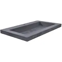 Boss & Wessing Bws wastafel hardsteen 60x46x5 cm 1 kraangat mat zwart