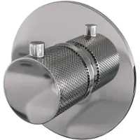 Brauer Inbouwthermostaat Chrome Carving met Ronde knop en Rozet Chroom
