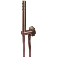 Qisani Staafhanddouche Flow met Wateraansluiting en Slang Geborsteld Copper