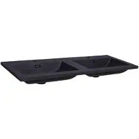 Sanilux Wastafel quartz classic 120x47x3 cm dubbel mat zwart