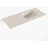 Mondiaz lex linen solid surface inleg wastafel voor toiletmeubel 70 cm. Positie wasbak rechts