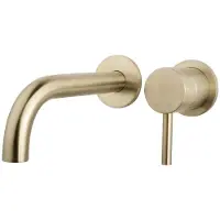 Wiesbaden Inbouw wastafelmengkraan caral twenty met coldstart geborsteld messing goud