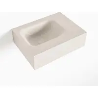 Mondiaz lex linen vrijhangende solid surface wastafel 40 cm. Positie wasbak links