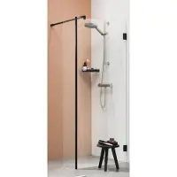 Get Wet by Sealskin I Am Inloopdouche type A1 met zijpaneel 100+30x200cm Mat zwart/Helder glas