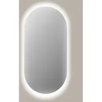 Sanicare Spiegel Q-Mirrors 70x120 cm Ovaal/Rond Met Rondom LED Warm White incl. ophangmateriaal