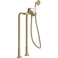 Tres Badmengkraan Clasic Vrijstaand 1 Hendel Incl Handdouche Verouderd Messing Mat
