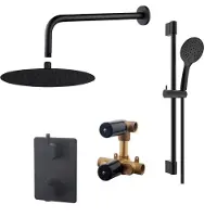 Boss & Wessing inbouw regendouche set 07 cemal met glijstang mat zwart