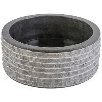 Boss & Wessing Waskom bws stone rond 40x40x15 cm met gepolijste binnenzijde grijs