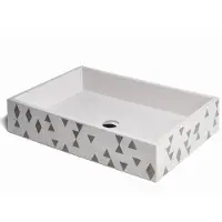 Urbi et Orbi Opzet wastafel traccia beton 70x45x14 cm licht grijs met donker grijs patroon