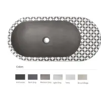 Urbi et Orbi Opzet wastafel holywater s beton ovaal 63x35.5x14 cm bruin /beige