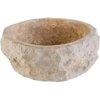 Boss & Wessing Waskom bws stone rond 35x35x15 cm met gepolijste binnenzijde natuursteen creme