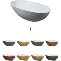 Luca Vrijstaand ligbad sanitair bagno metallo 180x80x60 cm mineraalsteen mat wit