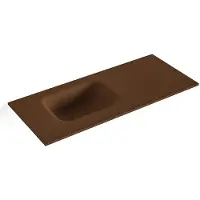 Mondiaz lex rust solid surface inleg wastafel voor toiletmeubel 70 cm. Positie wasbak links