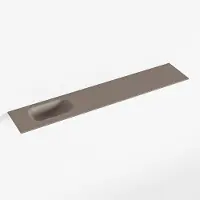 Mondiaz eden smoke solid surface inleg wastafel voor toiletmeubel 120 cm. Positie wasbak links