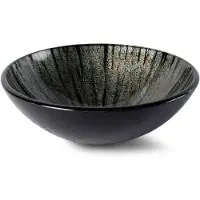 Luca Waskom sanitair vetro rond 42x42x14,5 gehard glas incl. Wastafelhouder multicolor-black
