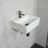 Wiesbaden Fonteinset carrara marmerlook color gun metal