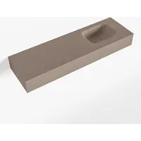Mondiaz lex smoke vrijhangende solid surface wastafel 100 cm. Positie wasbak rechts