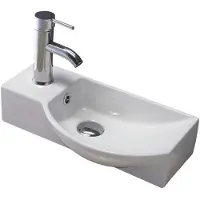 Sanilux Fontein bee 40x22x10 cm met afvoer en kraan keramiek wit