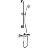 Tres Douchekraan clasic thermostatisch set incl. Glijstang en handdouche chroom