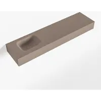 Mondiaz lex smoke vrijhangende solid surface wastafel 120 cm. Positie wasbak links
