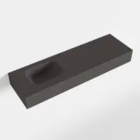 Mondiaz lex dark_grey vrijhangende solid surface wastafel 100 cm. Positie wasbak links