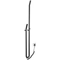 Sapho Duopasso Elektrische handdoekradiator met timer, 12,2x170cm, 45W, mat zwart