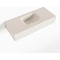 Mondiaz lex linen vrijhangende solid surface wastafel 70 cm. Positie wasbak midden