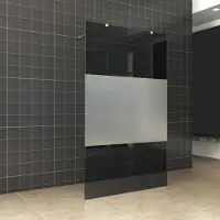 Boss & Wessing BWS Vrijstaande Inloopdouche Pro Line Rookglas met Middenband met Twee Stabilisatiestangen Koper (4 varianten)