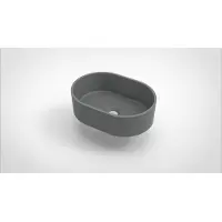 Arcqua Opbouw waskom case ovaal 40x28 cm mat grijs