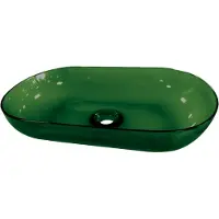 Best design Waskom opbouw 54x34x12 cm resin transparant emerald groen