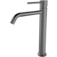 Wiesbaden Wastafelmengkraan Hoog Style XL Uitloop 19.5 cm 1-hendel Gunmetal