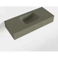Mondiaz lex army vrijhangende solid surface wastafel 70 cm. Positie wasbak midden
