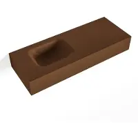 Mondiaz lex rust vrijhangende solid surface wastafel 80 cm. Positie wasbak links