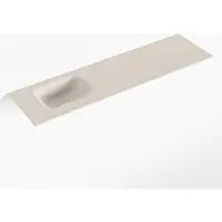 Mondiaz LEX Linen solid surface inleg wastafel voor toiletmeubel 110cm. Positie wasbak links