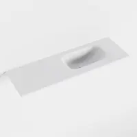 Mondiaz eden talc solid surface inleg wastafel voor toiletmeubel 70 cm. Positie wasbak rechts