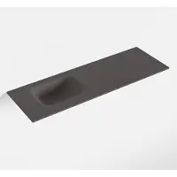 Mondiaz LEX Dark_grey solid surface inleg wastafel voor toiletmeubel 90cm. Positie wasbak links