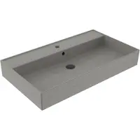 Sanilux Wastafel edge keramiek 80 1 kraangat warm beton
