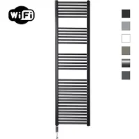 Sanicare Elektrische Radiator HWV Met Wifi 172x45 cm Mat Zwart 920W Met Thermostaat Chroom Rechtsonder