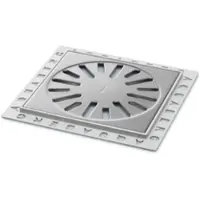 Aquaberg Renovatievloerput rooster met 1 aansluiting 14.6x14.6x0.6 cm rvs