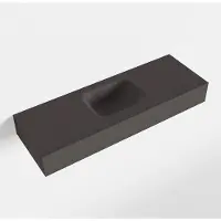 Mondiaz LEX Dark_grey vrijhangende solid surface wastafel 90cm. Positie wasbak midden