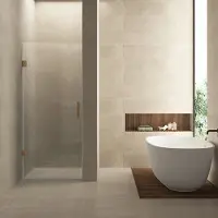 Wiesbaden Nisdeur Less 200 cm 8 mm Nano Helder Glas Geborsteld Brons Koper (alle maten)