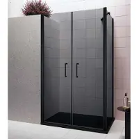 Lacus Zijwand Giglio Evo 80x200 Cm Aluminium Profiel Rookglas Zwart
