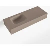Mondiaz LEX Smoke vrijhangende solid surface wastafel 80cm. Positie wasbak links